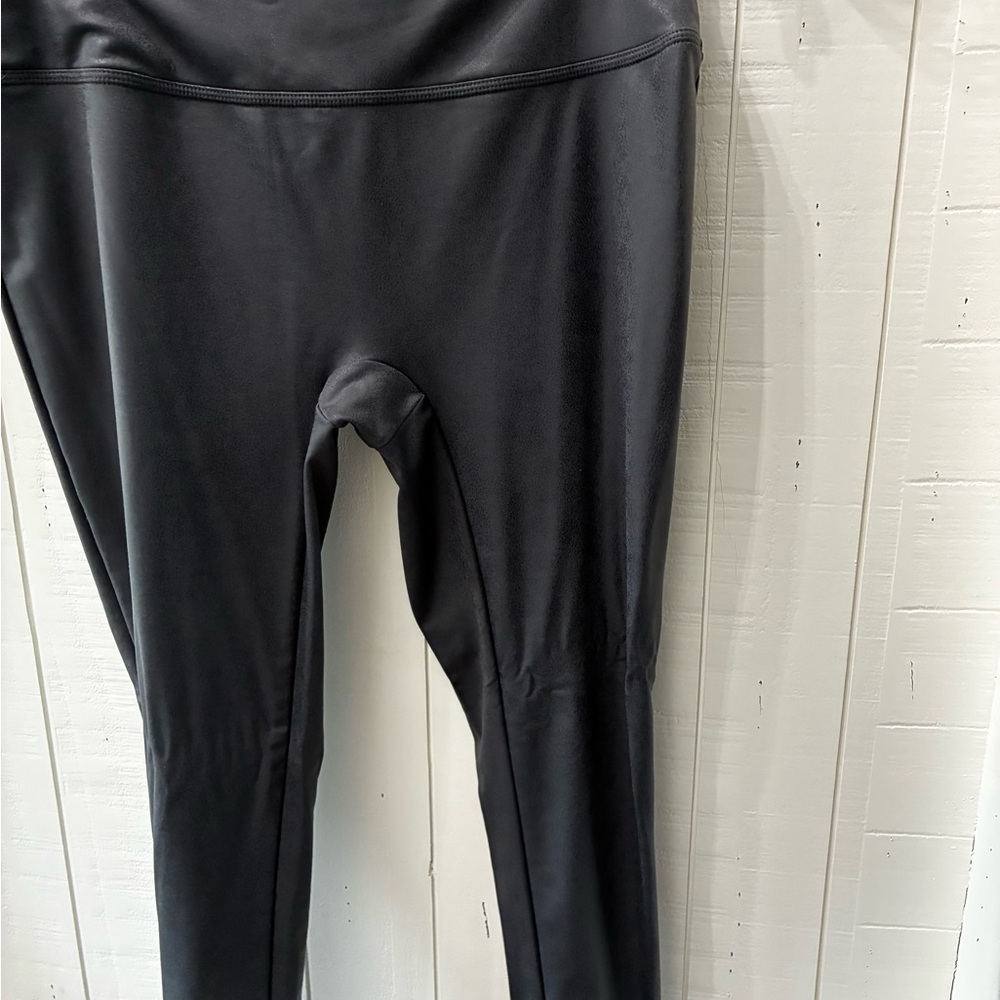 Dark Gray liquid faux leather leggings